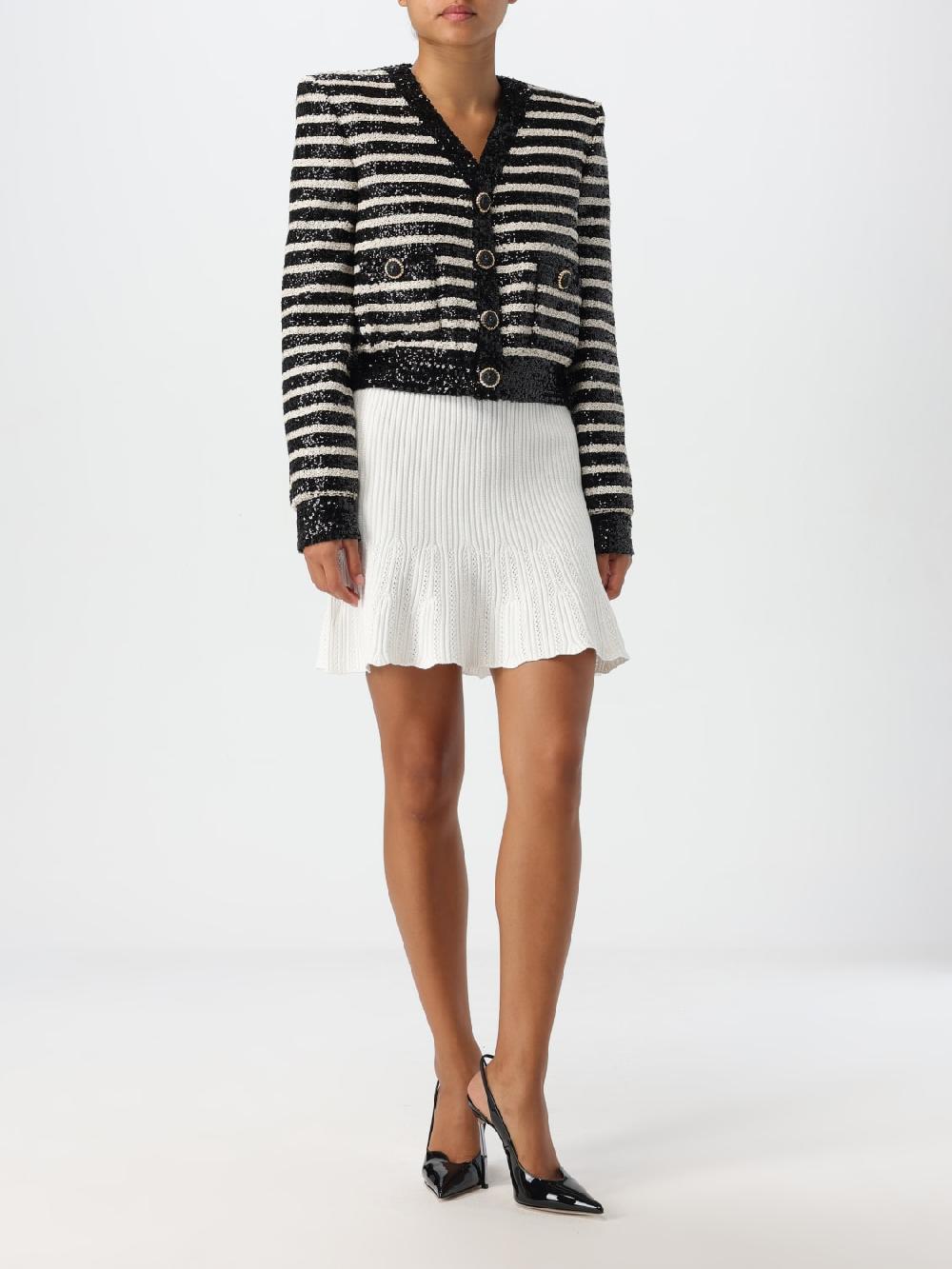 Giglio Giacca Crop Di Paillettes A Righe Balmain