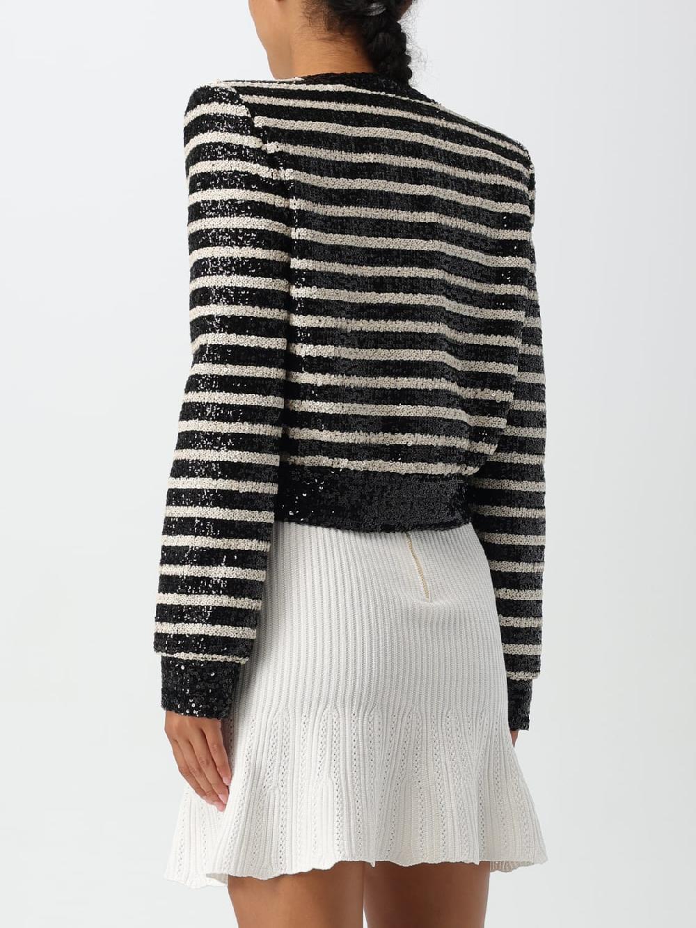 Giglio Giacca Crop Di Paillettes A Righe Balmain