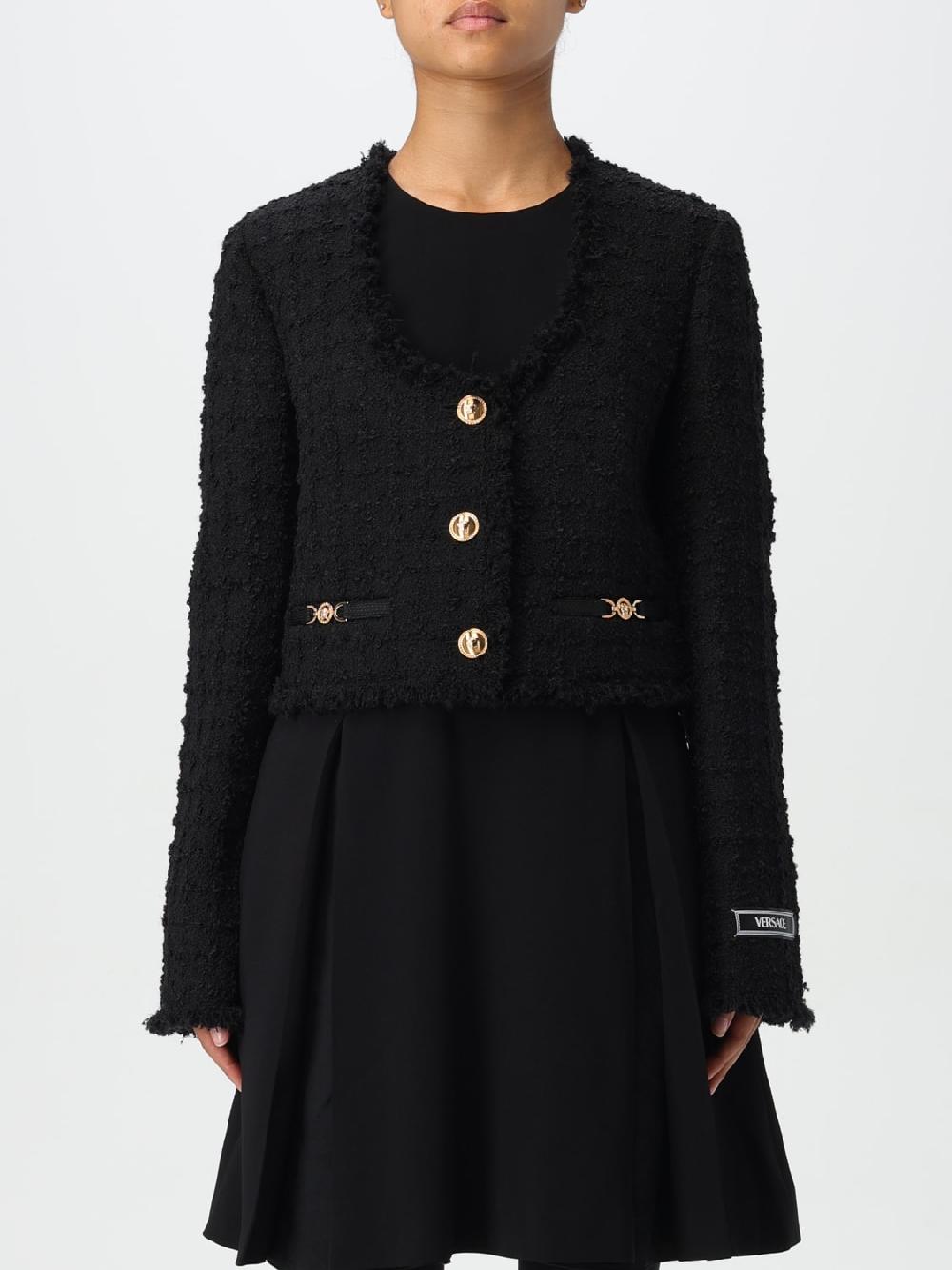 Giglio Giacca crop Versace in bouclé di lana