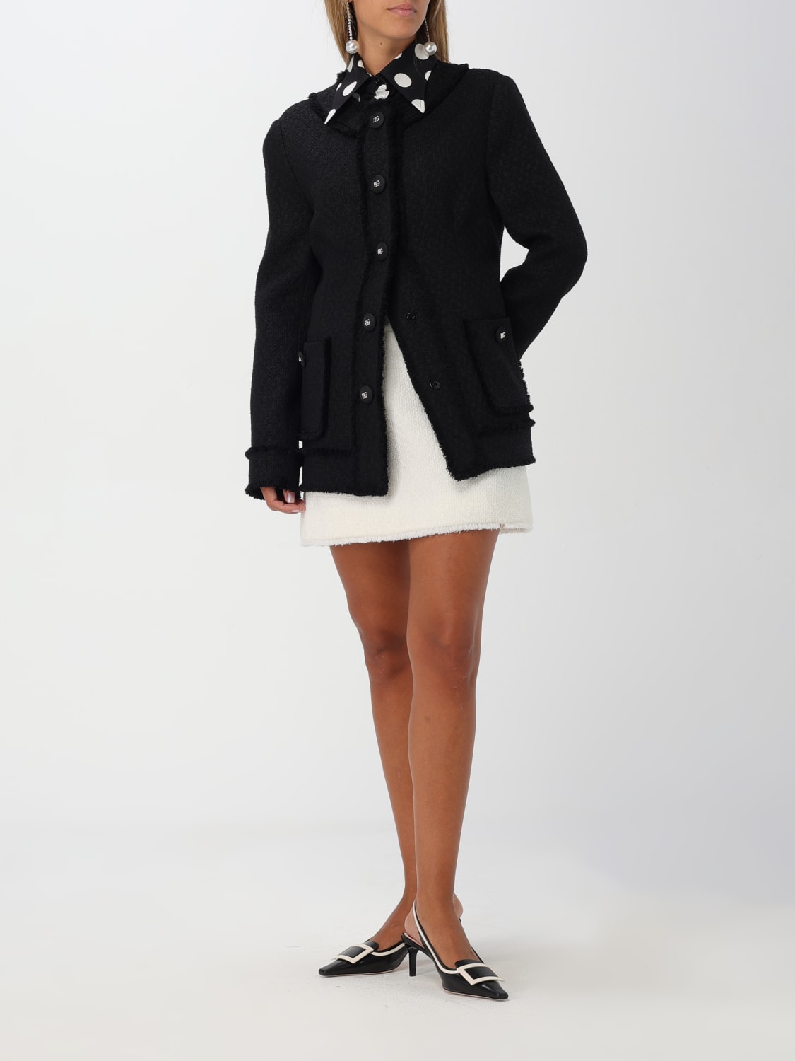 Giglio Giacca Dolce & Gabbana In Tweed Di Misto Lana