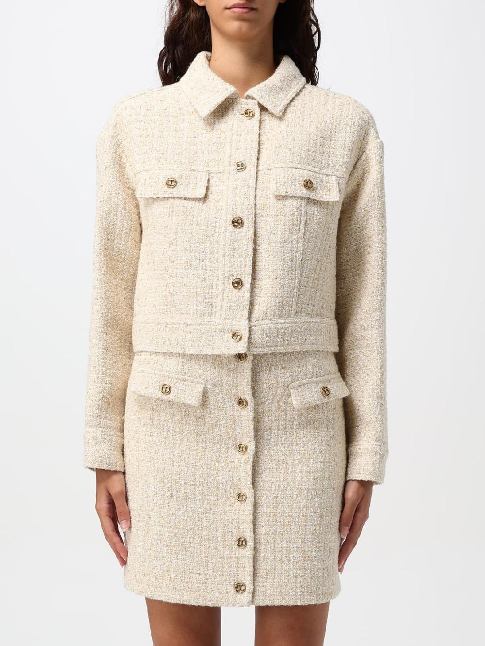 Giglio Giacca Twinset in tweed di misto lana