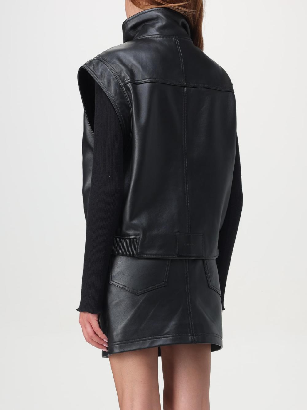 Giglio Gilet Biker Di Pelle Pinko