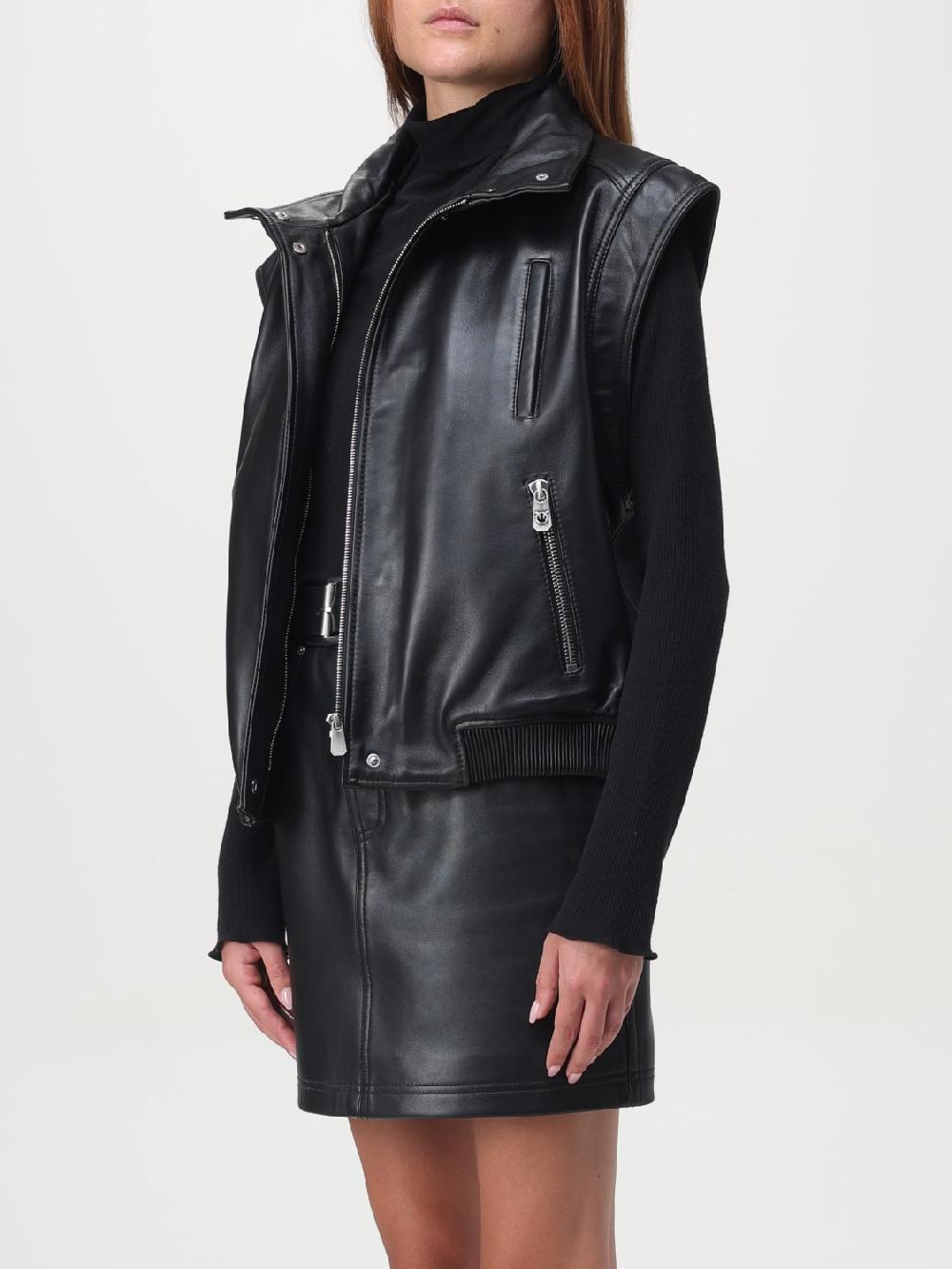 Giglio Gilet Biker Di Pelle Pinko