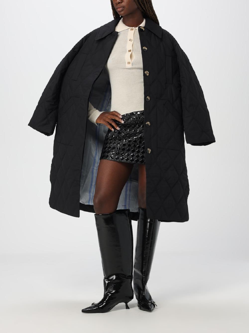 Giglio Giubbotto Ganni In Nylon Trapuntato