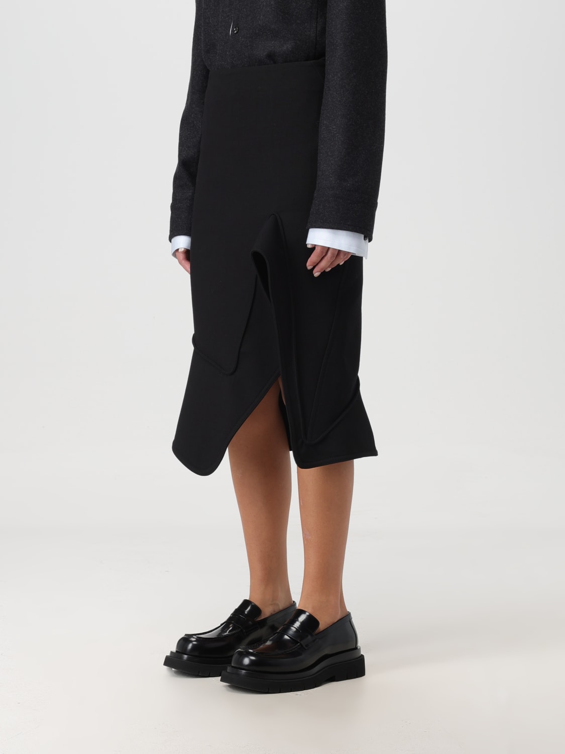 Giglio Gonna Bottega Veneta In Misto Cotone E Lana