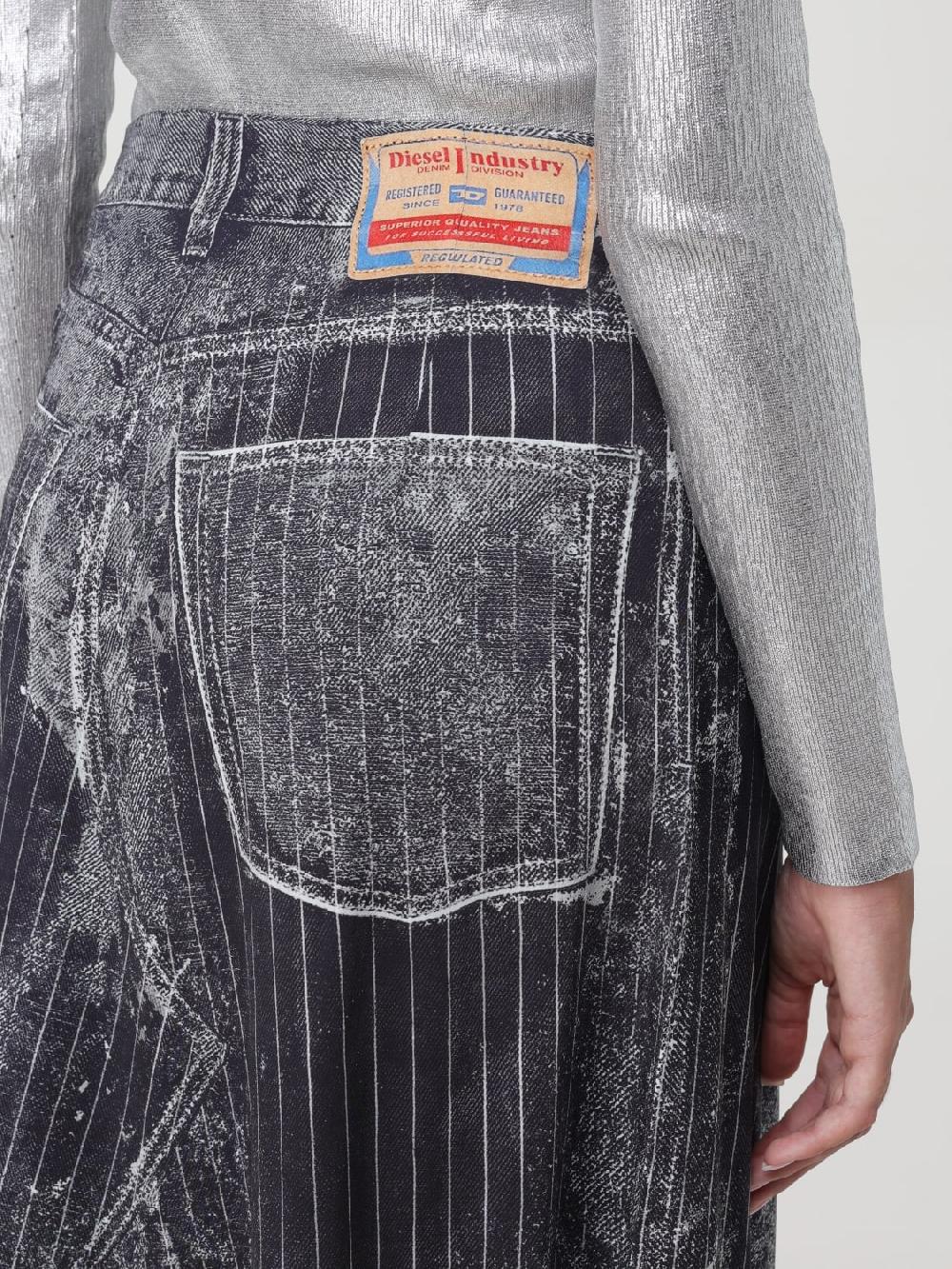Giglio Gonna Diesel In Denim Washed A Righe