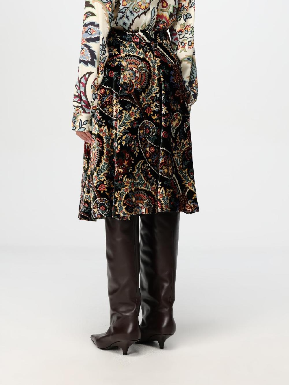 Giglio Gonna Etro In Velluto Con Motivo Paisley