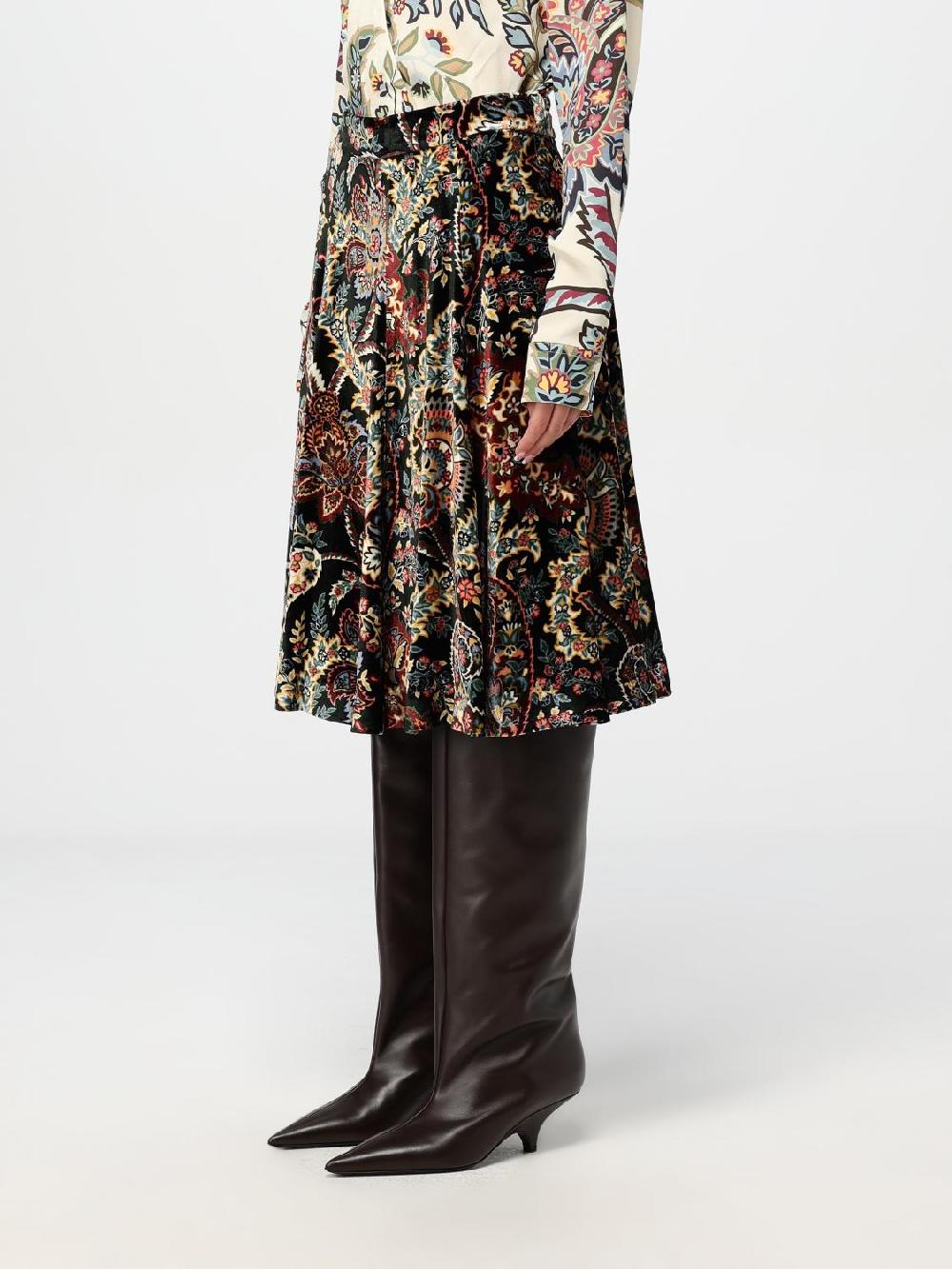 Giglio Gonna Etro In Velluto Con Motivo Paisley