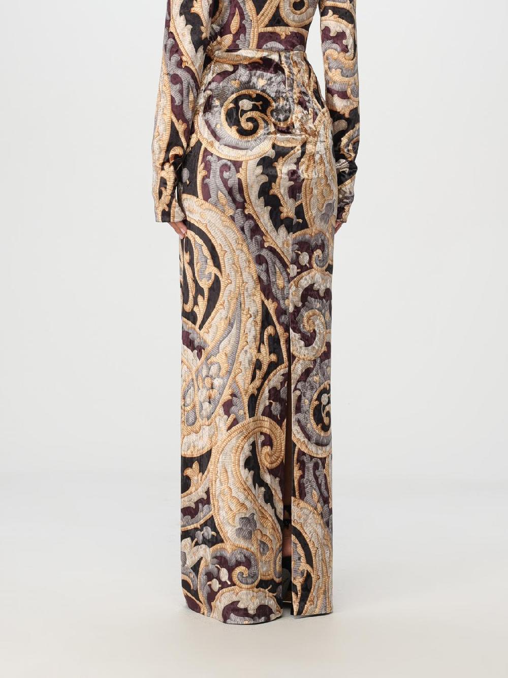 Giglio Gonna Etro In Velluto Con Motivo Paisley