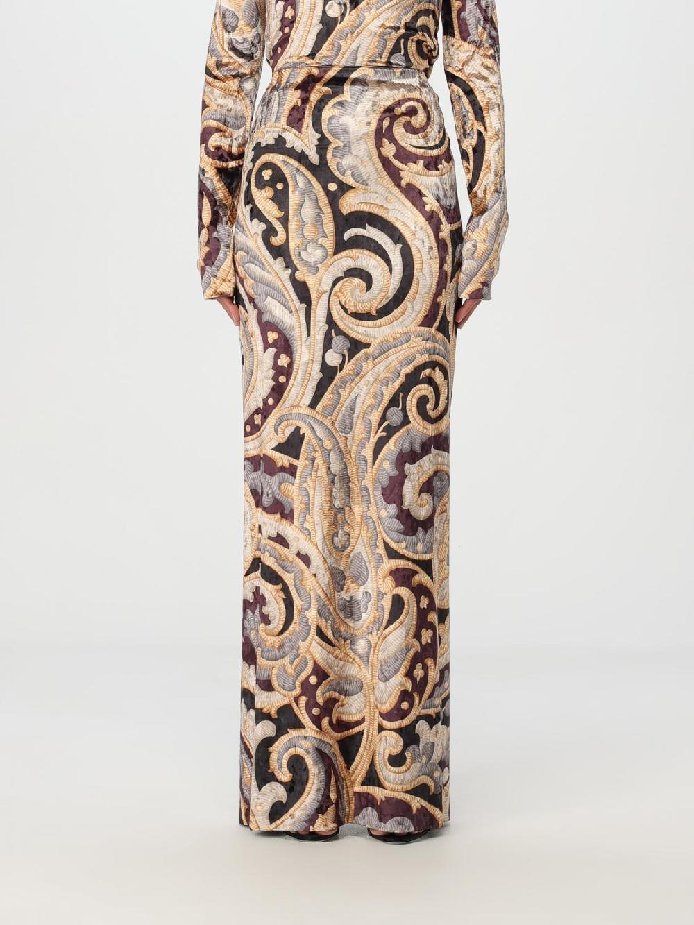 Giglio Gonna Etro in velluto con motivo Paisley