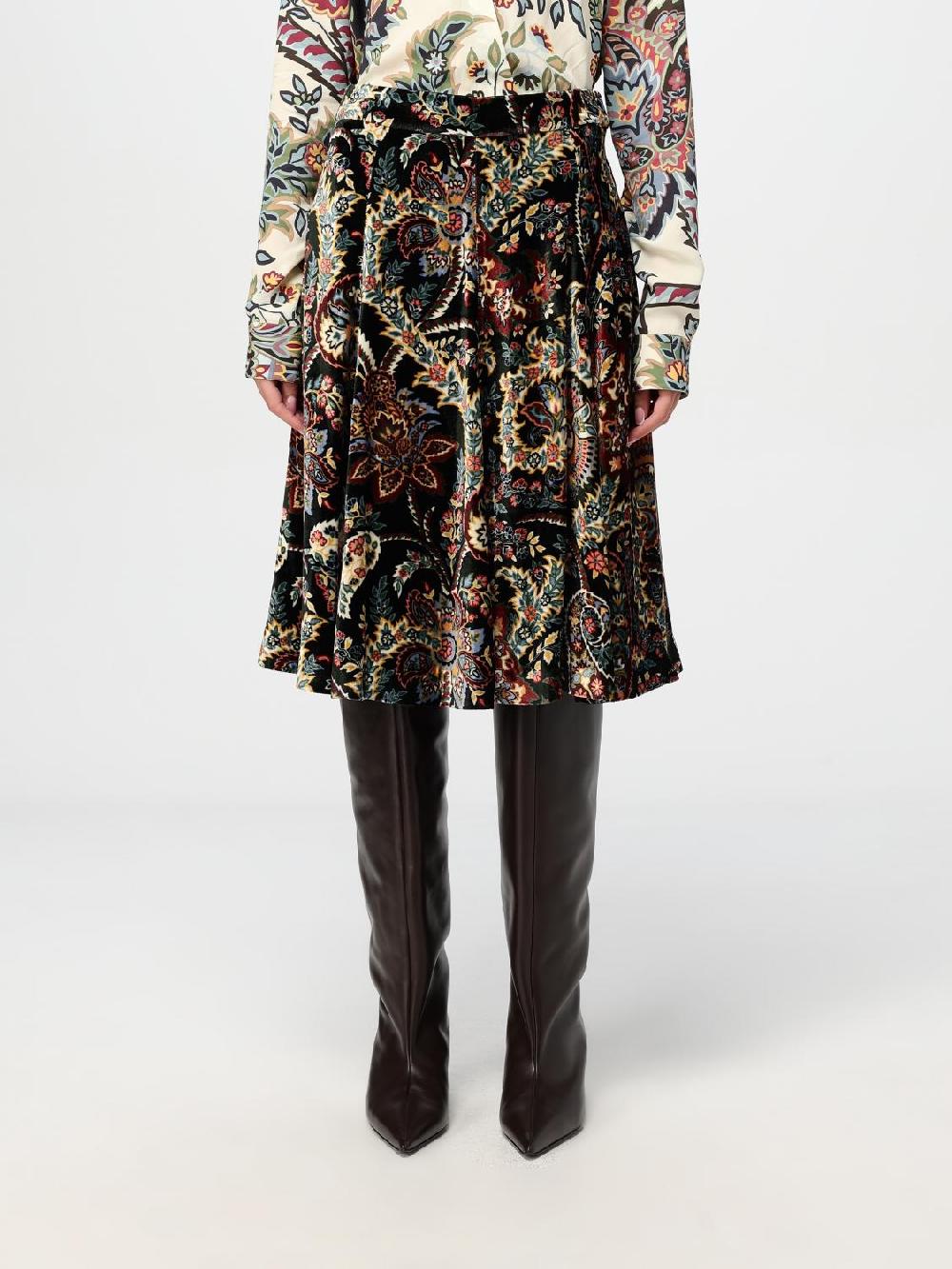 Giglio Gonna Etro in velluto con motivo Paisley