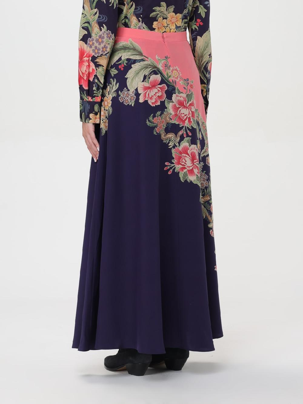 Giglio Gonna Floreale Etro Di Seta