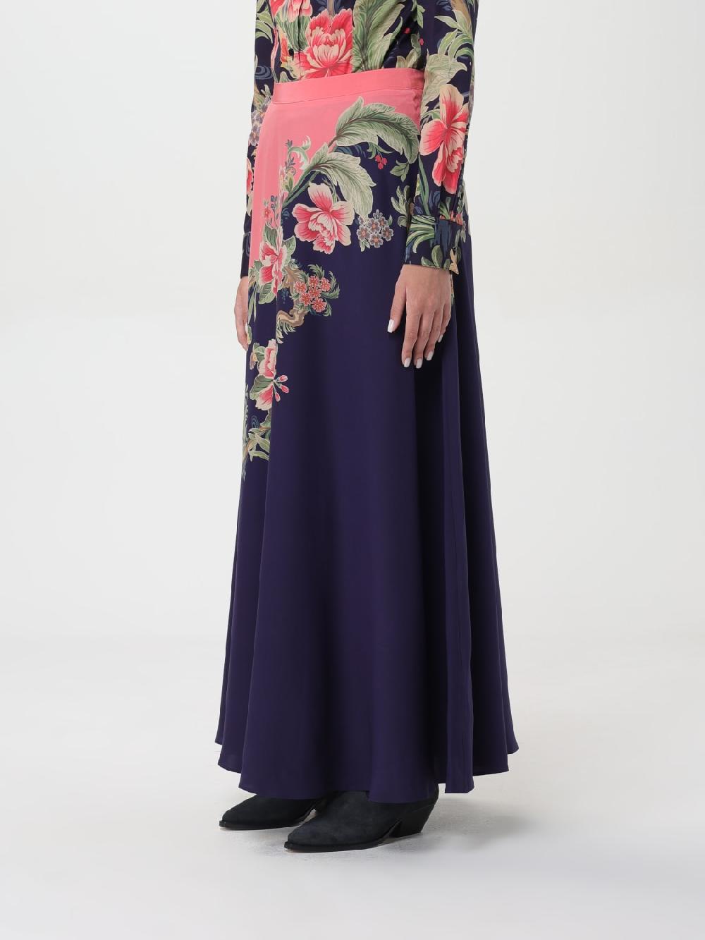 Giglio Gonna Floreale Etro Di Seta
