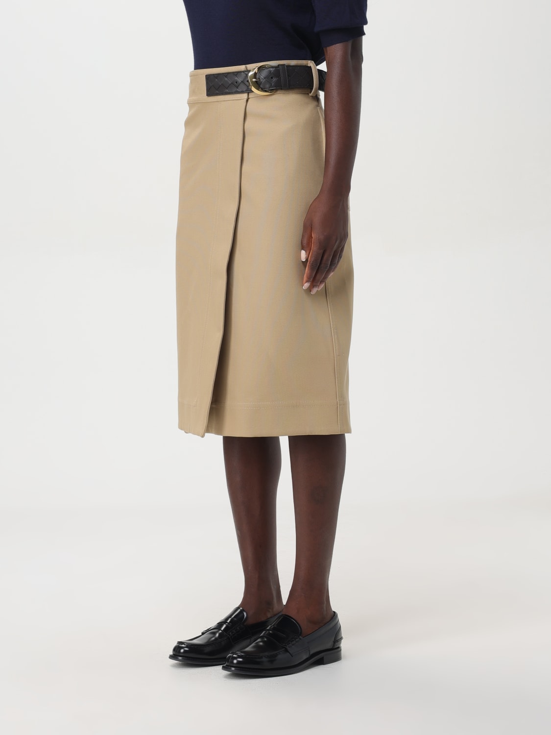 Giglio Gonna In Cotone Con Fibbia Bottega Veneta