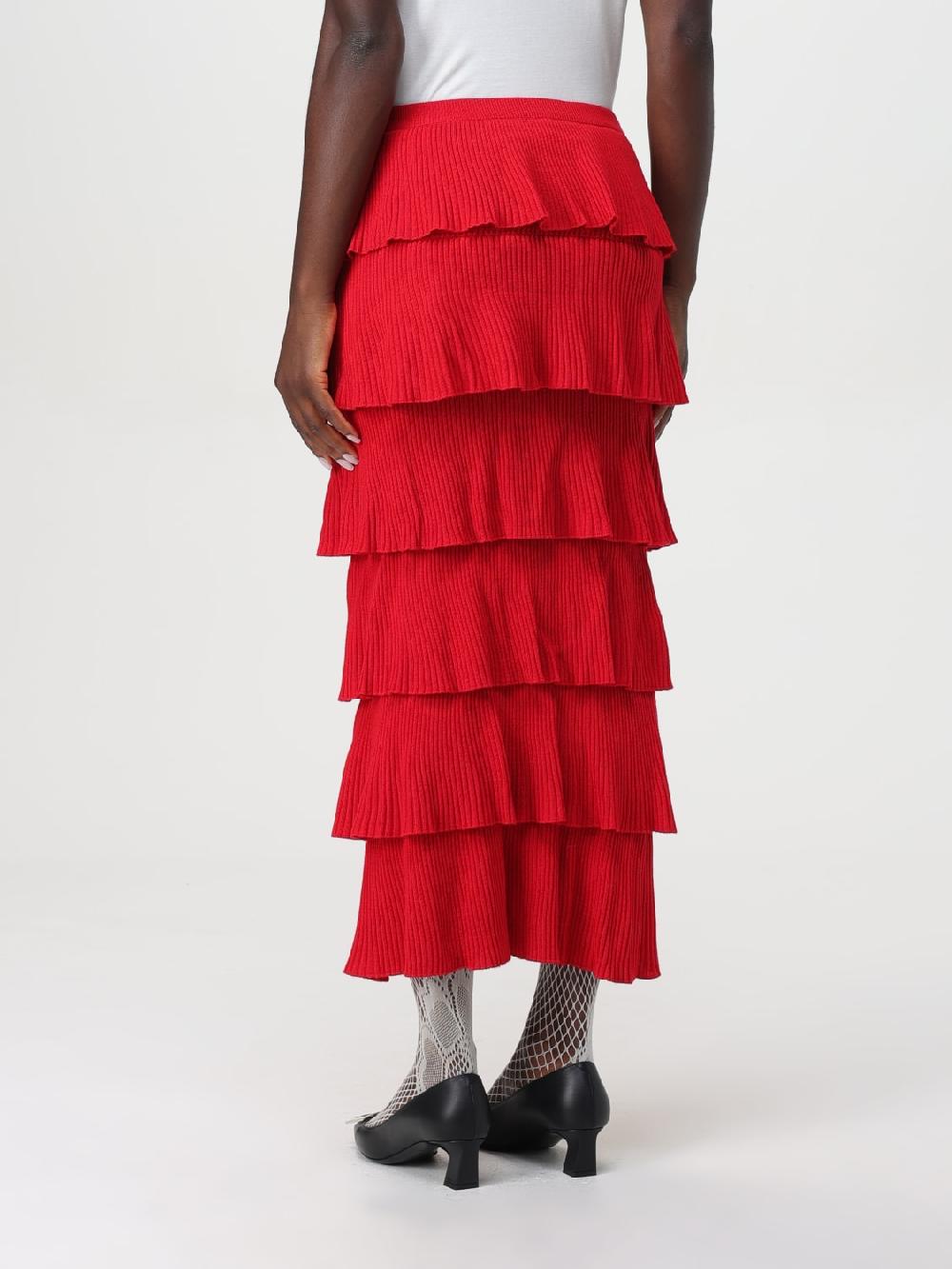 Giglio Gonna In Lana A Balze Moschino Couture