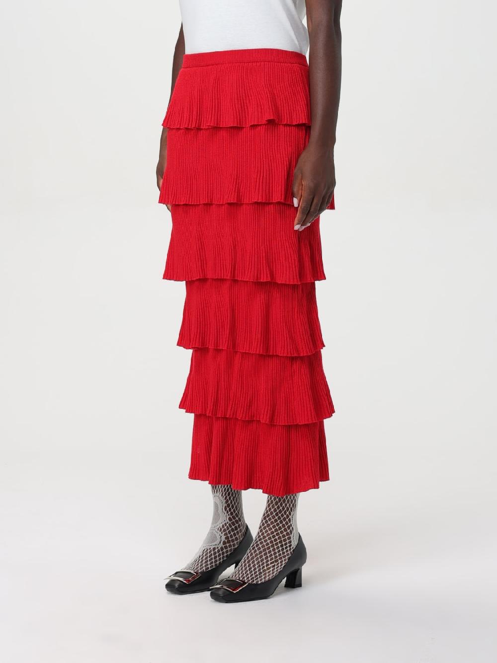 Giglio Gonna In Lana A Balze Moschino Couture