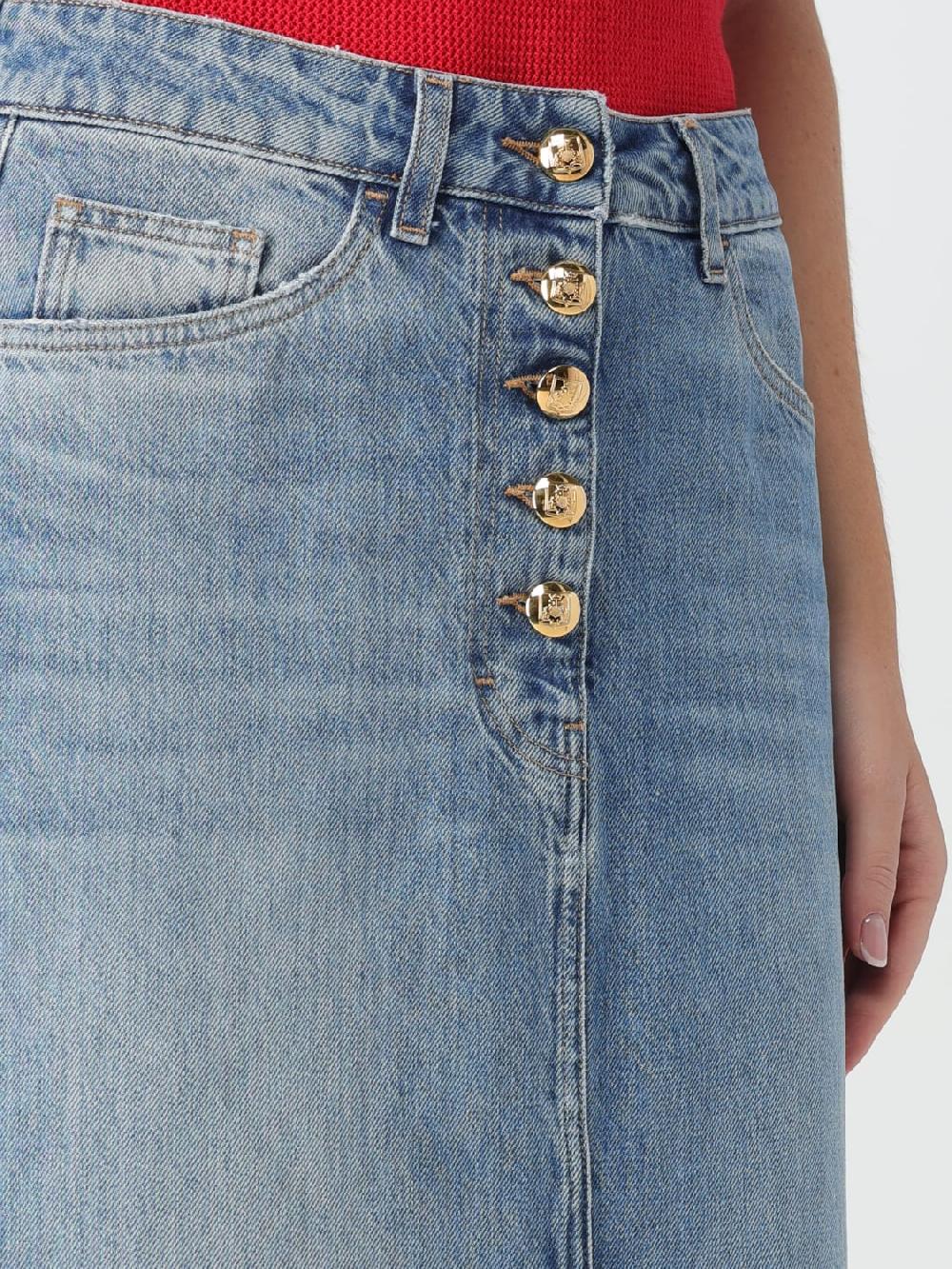 Giglio Gonna Longuette Elisabetta Franchi In Denim