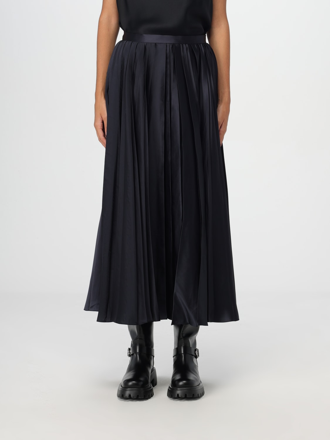 Giglio Gonna midi Del Core in viscosa plissettata