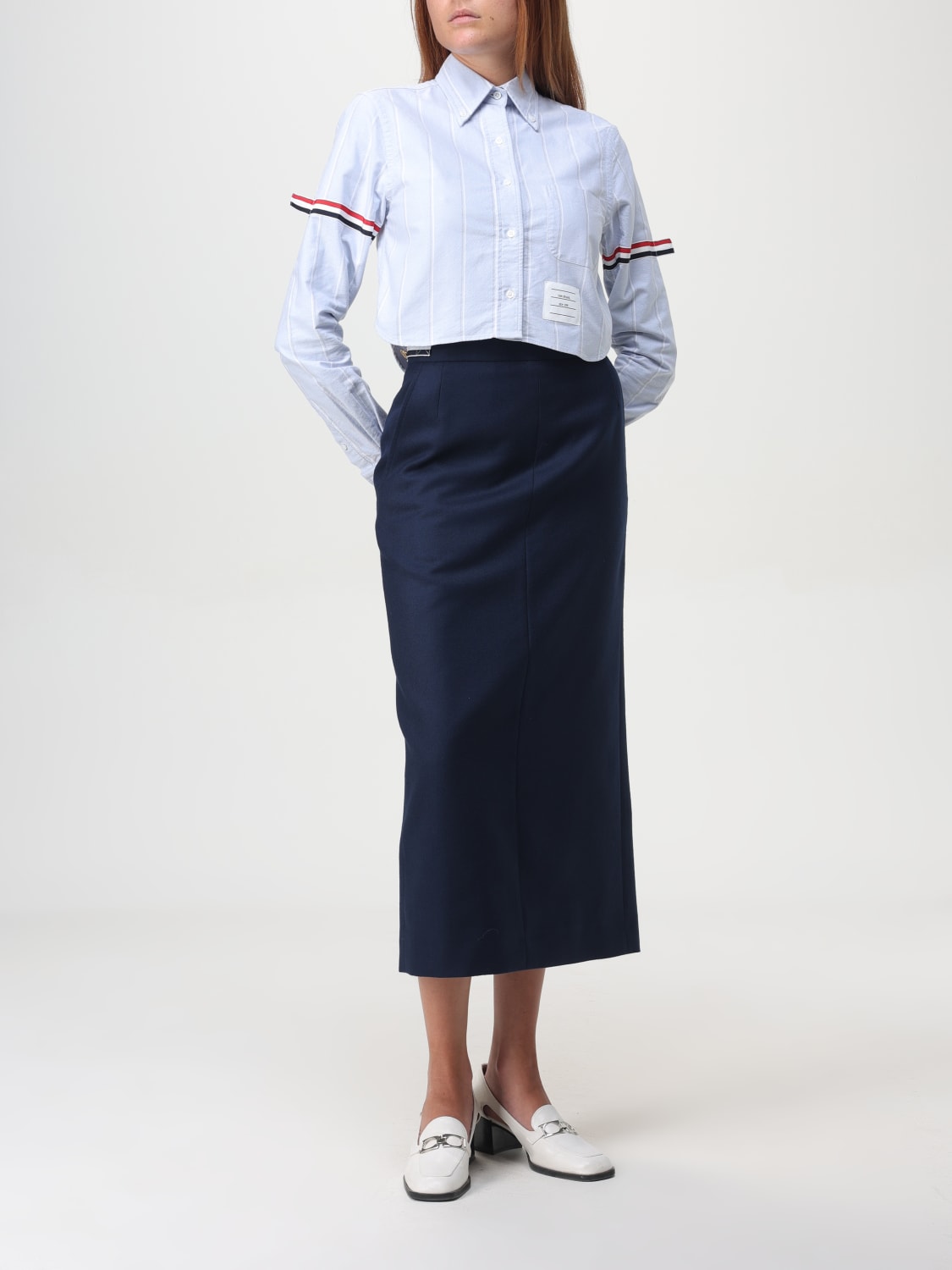 Giglio Gonna Midi In Lana Thom Browne