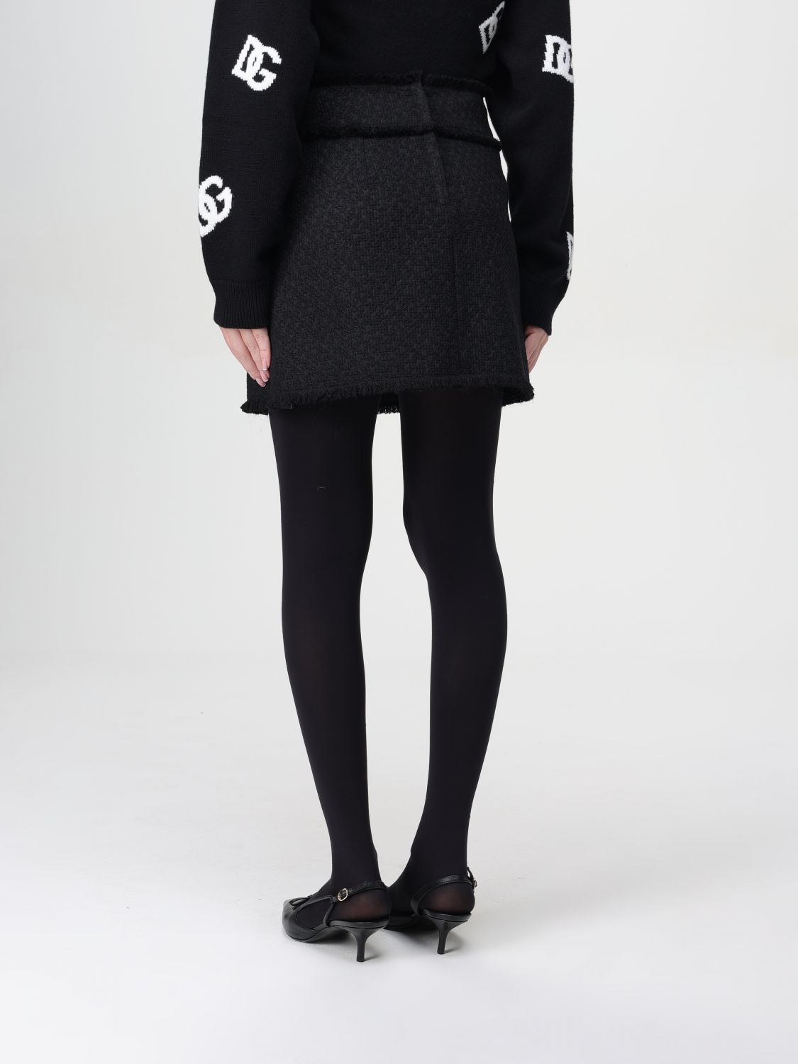 Giglio Gonna Mini In Tweed Dolce & Gabbana