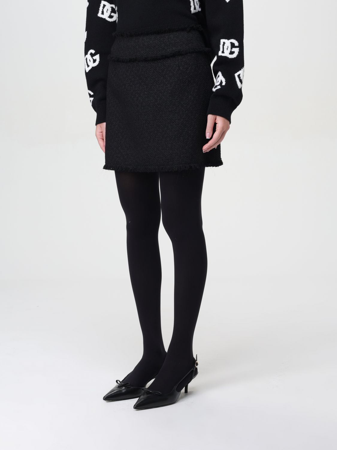 Giglio Gonna Mini In Tweed Dolce & Gabbana