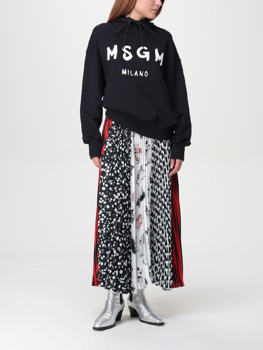 Giglio Gonna MSGM In Crêpe Plissettato