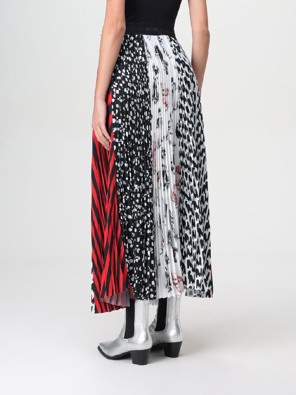 Giglio Gonna MSGM In Crêpe Plissettato