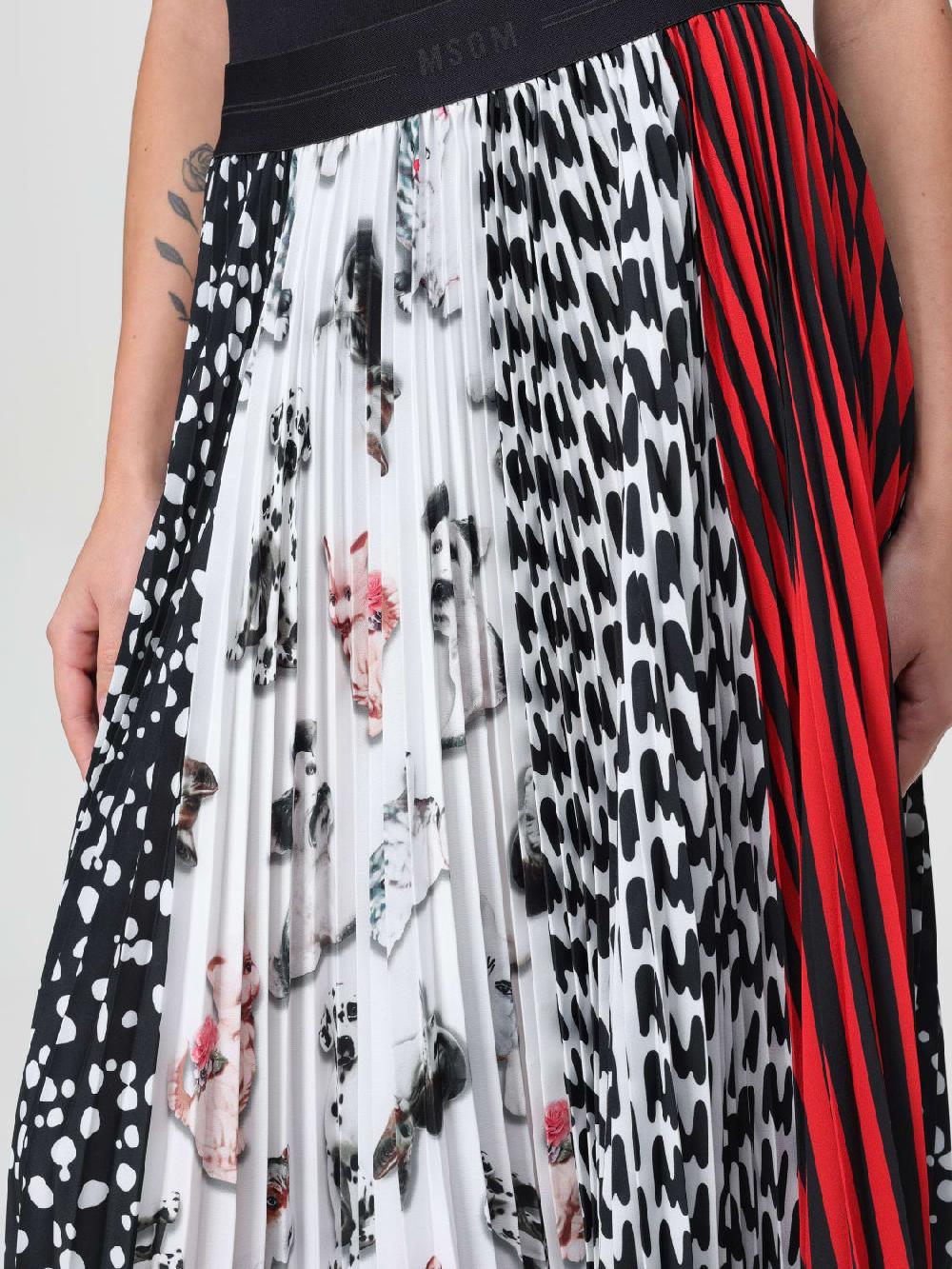Giglio Gonna MSGM In Crêpe Plissettato