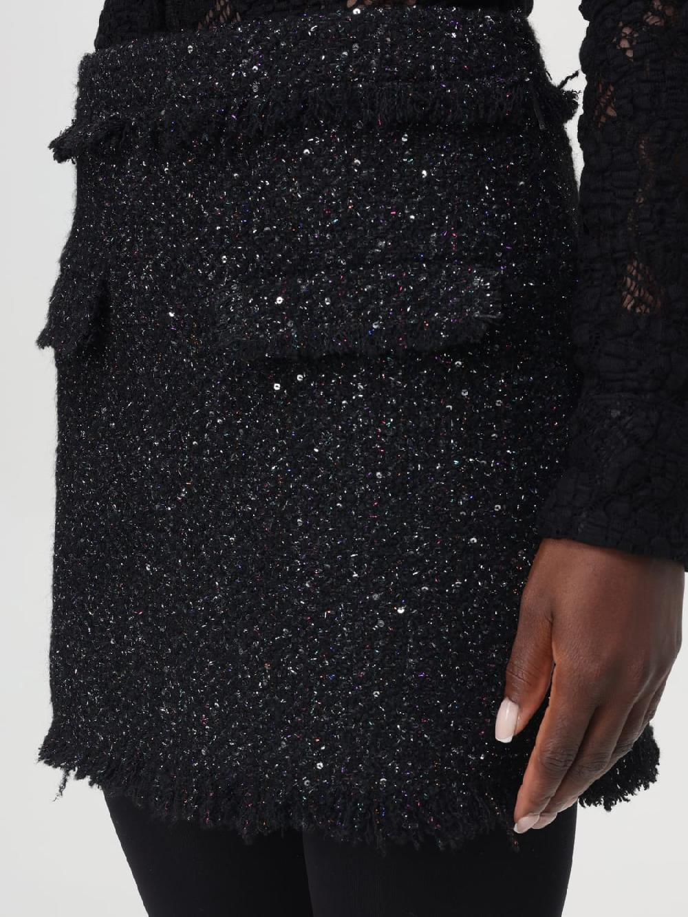 Giglio Gonna MSGM In Tweed Con Paillettes All Over