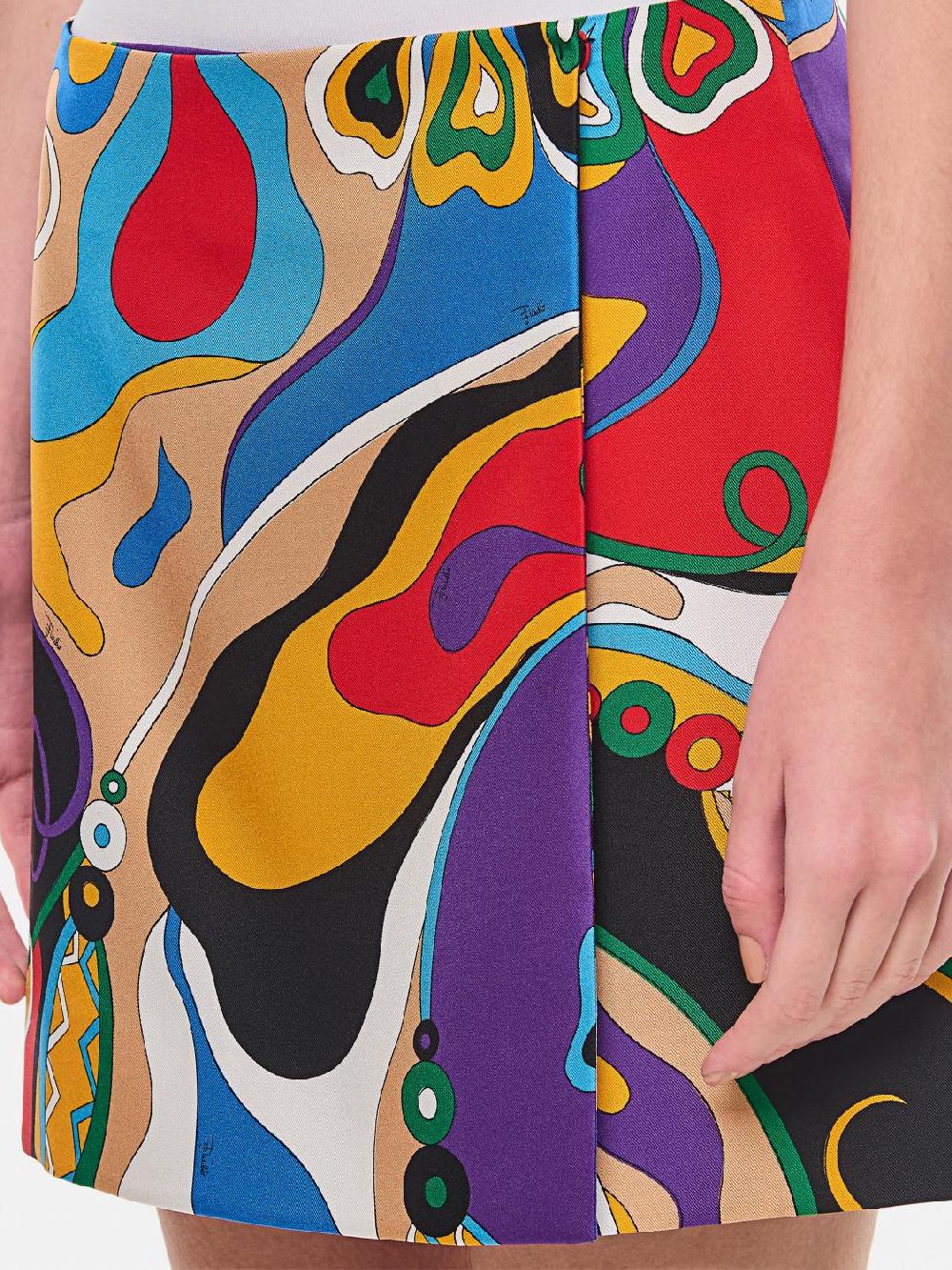 Giglio Gonna Pucci In Seta Con Stampa Multicolor