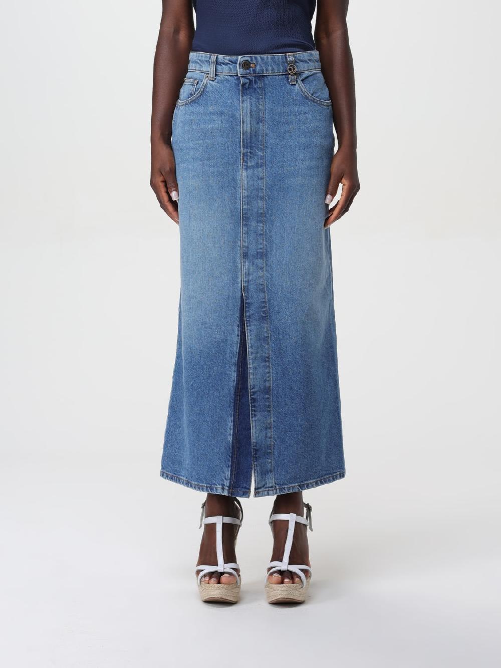 Giglio Gonna Twinset in denim di cotone