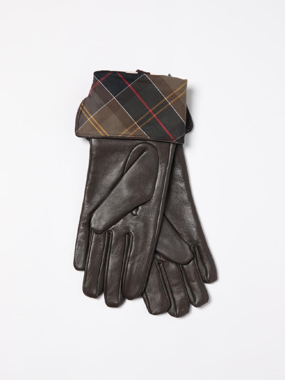 Giglio Guanti Barbour In Nappa E Tessuto Check