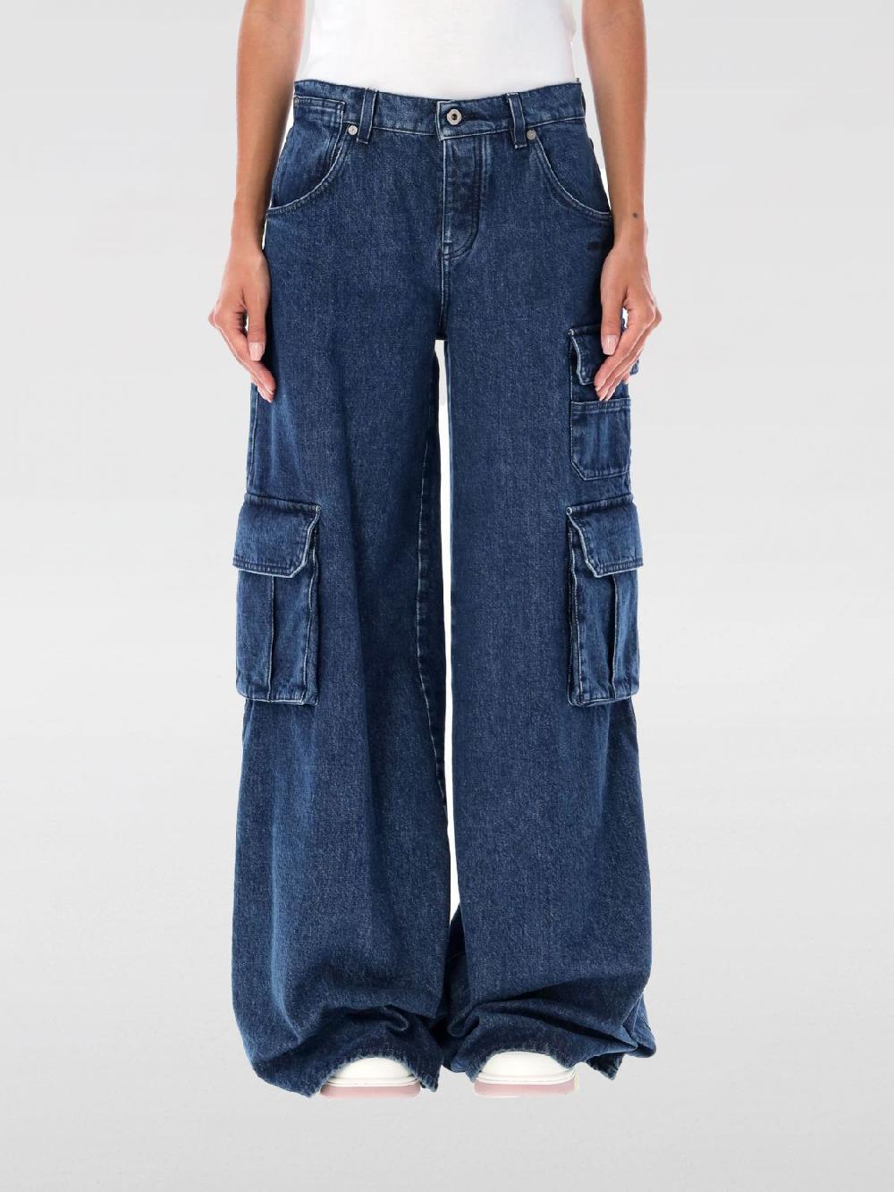 Giglio Jeans Cargo Off-White in denim di cotone