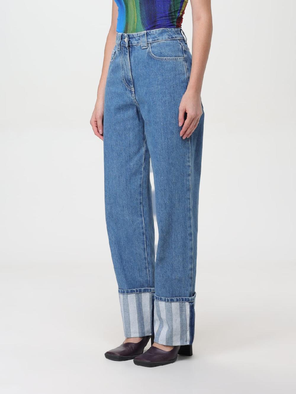 Giglio Jeans Con Risvolti A Righe Sunnei