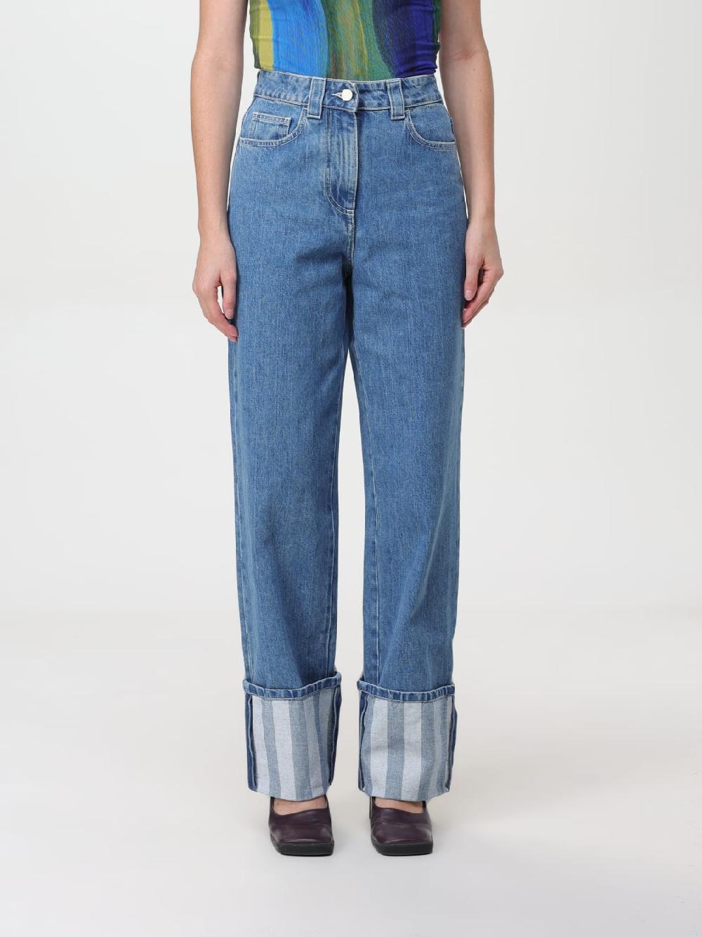Giglio Jeans con risvolti a righe Sunnei