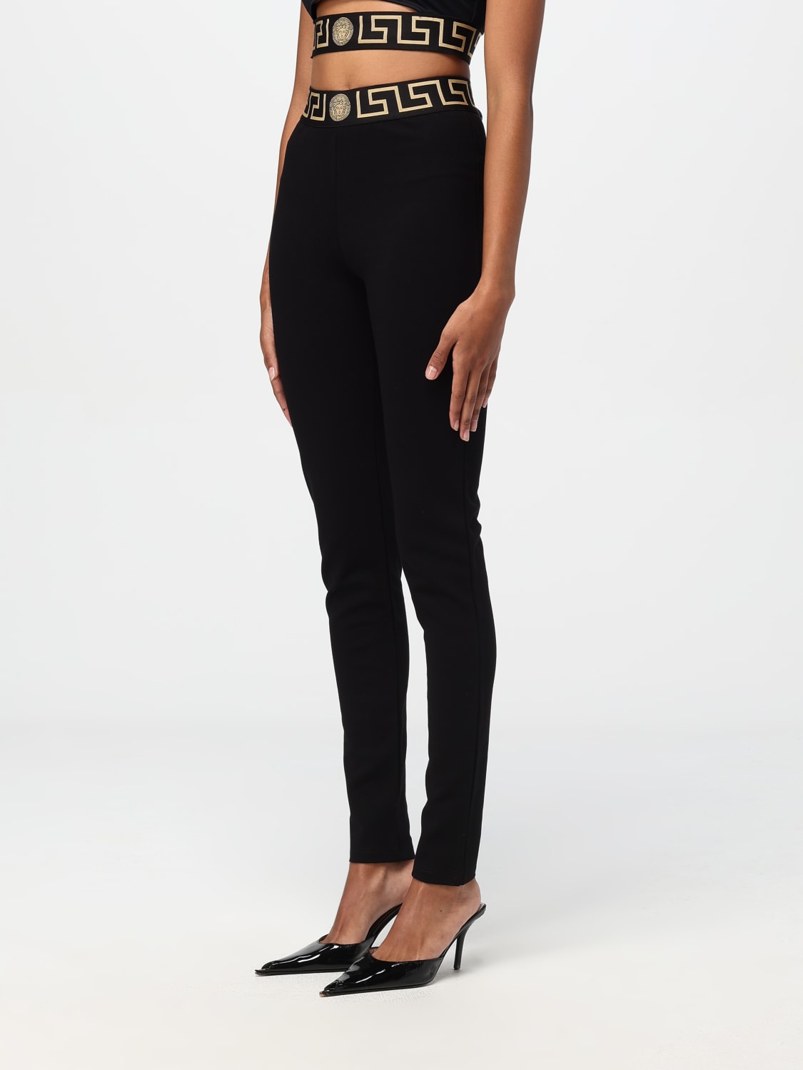 Giglio Leggings Versace In Tessuto Elasticizzato