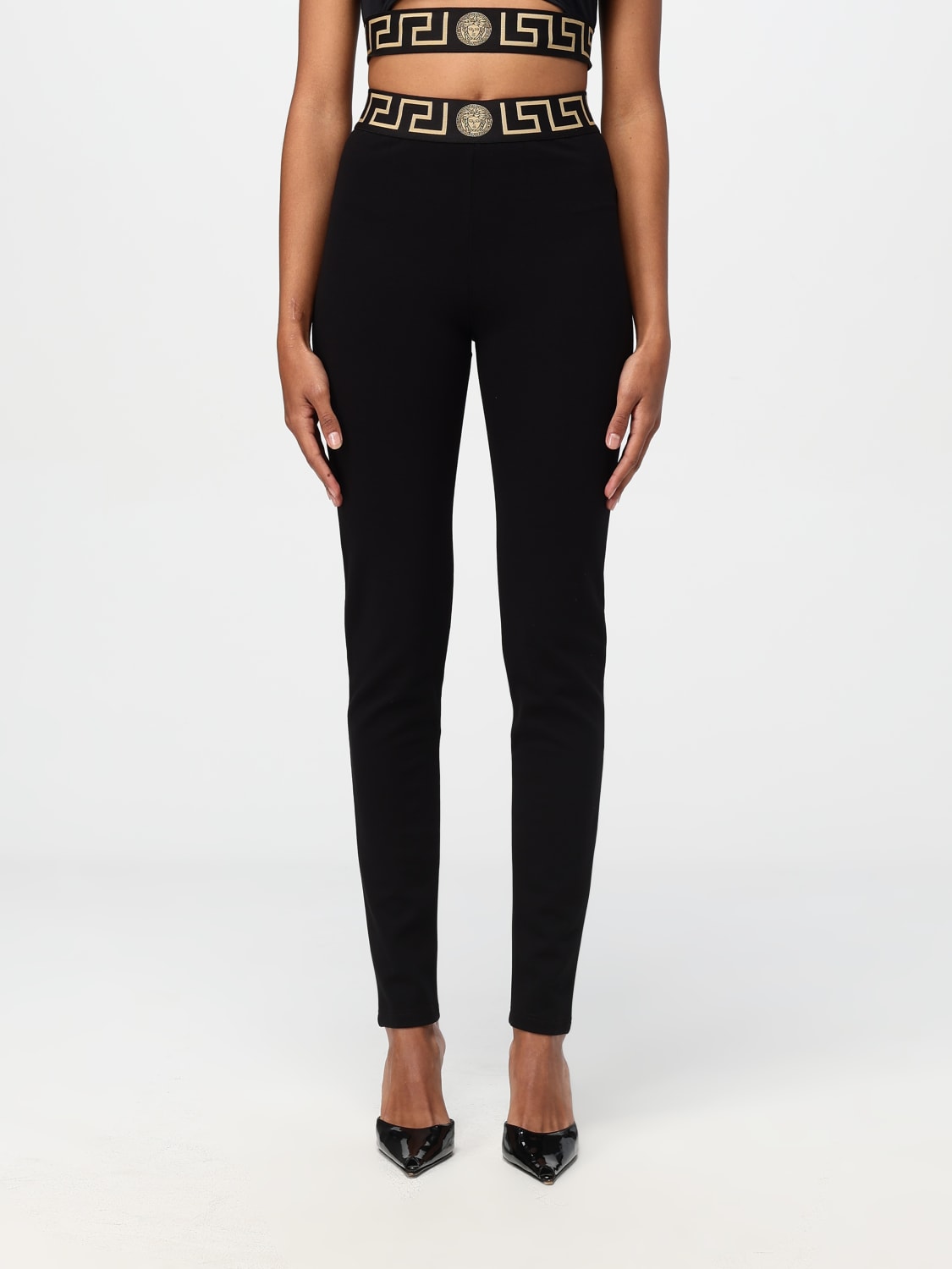 Giglio Leggings Versace in tessuto elasticizzato