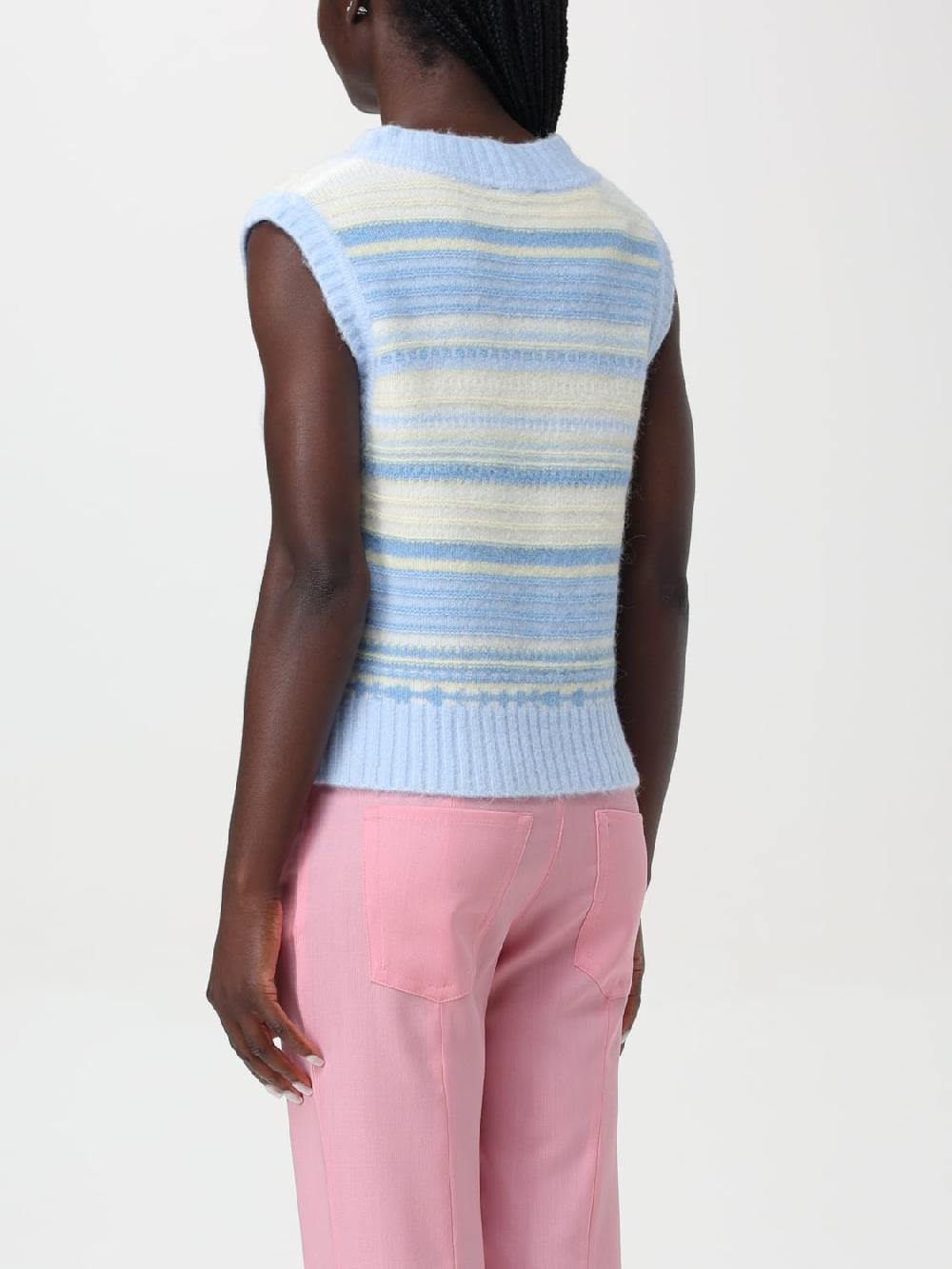Giglio Maglia A Gilet In Alpaca A Righe Ganni