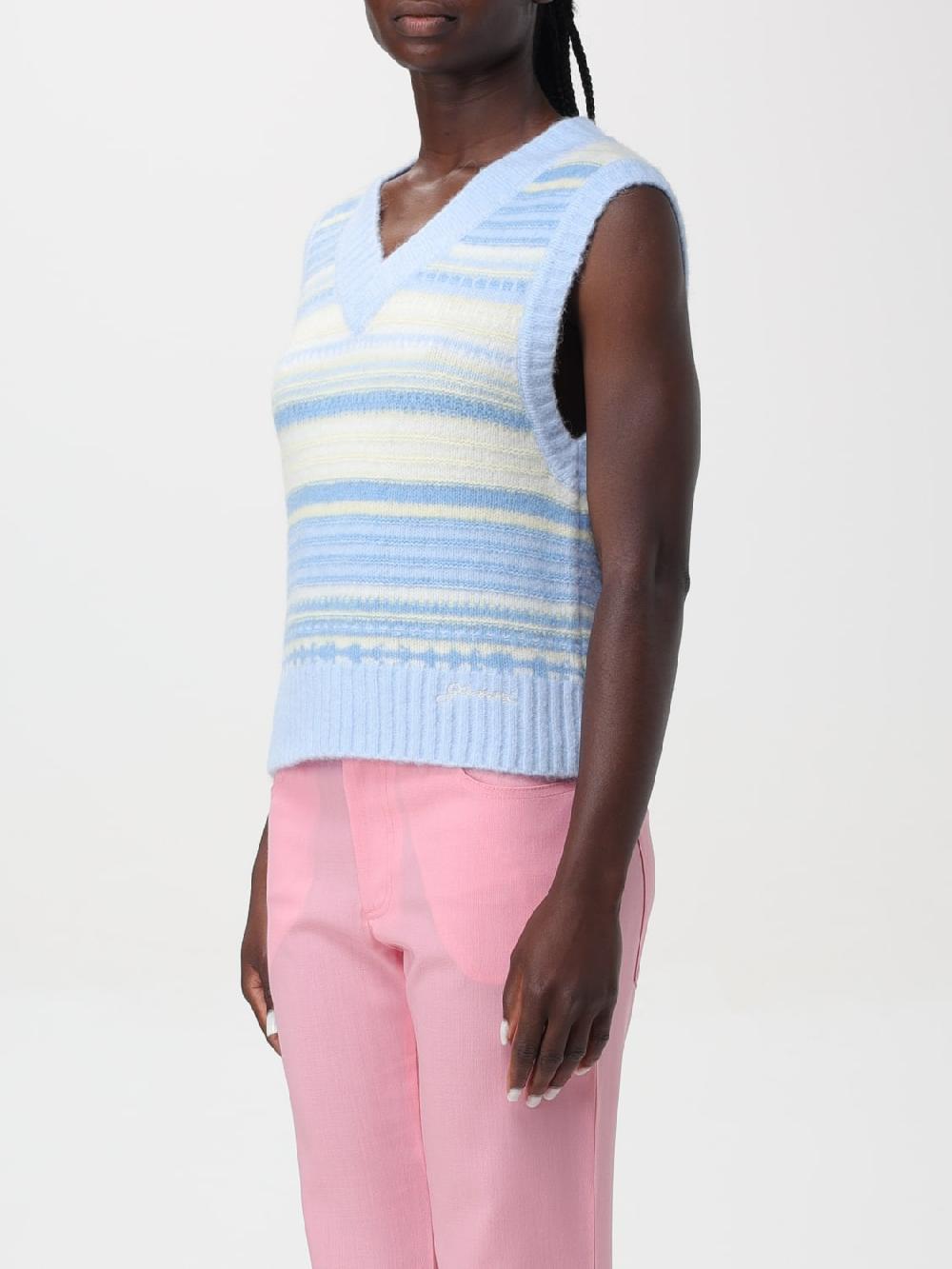 Giglio Maglia A Gilet In Alpaca A Righe Ganni