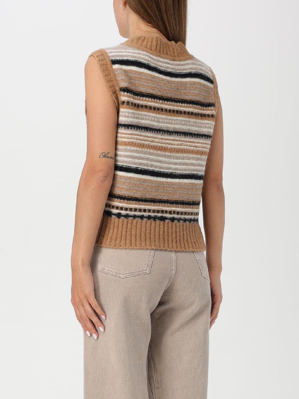 Giglio Maglia A Gilet In Lana A Righe Ganni