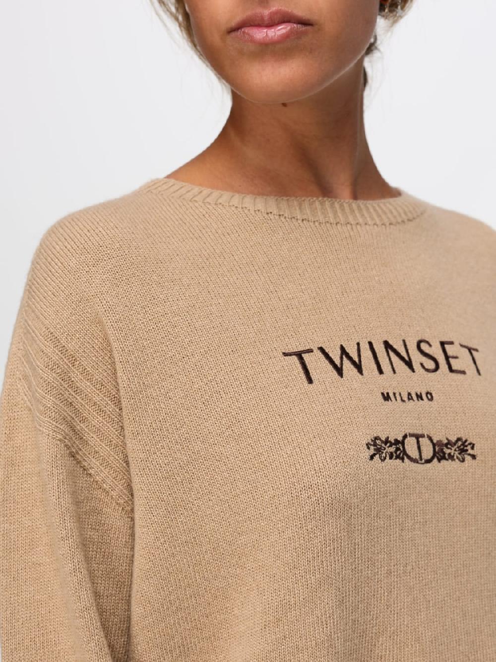 Giglio Maglia A Girocollo Con Logo Twinset