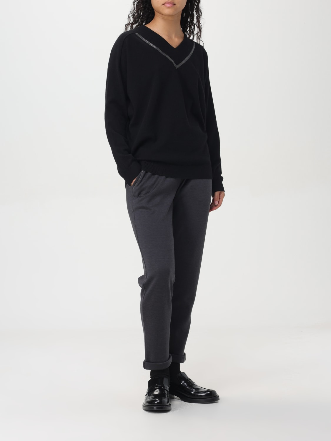 Giglio Maglia A V Brunello Cucinelli In Cashmere