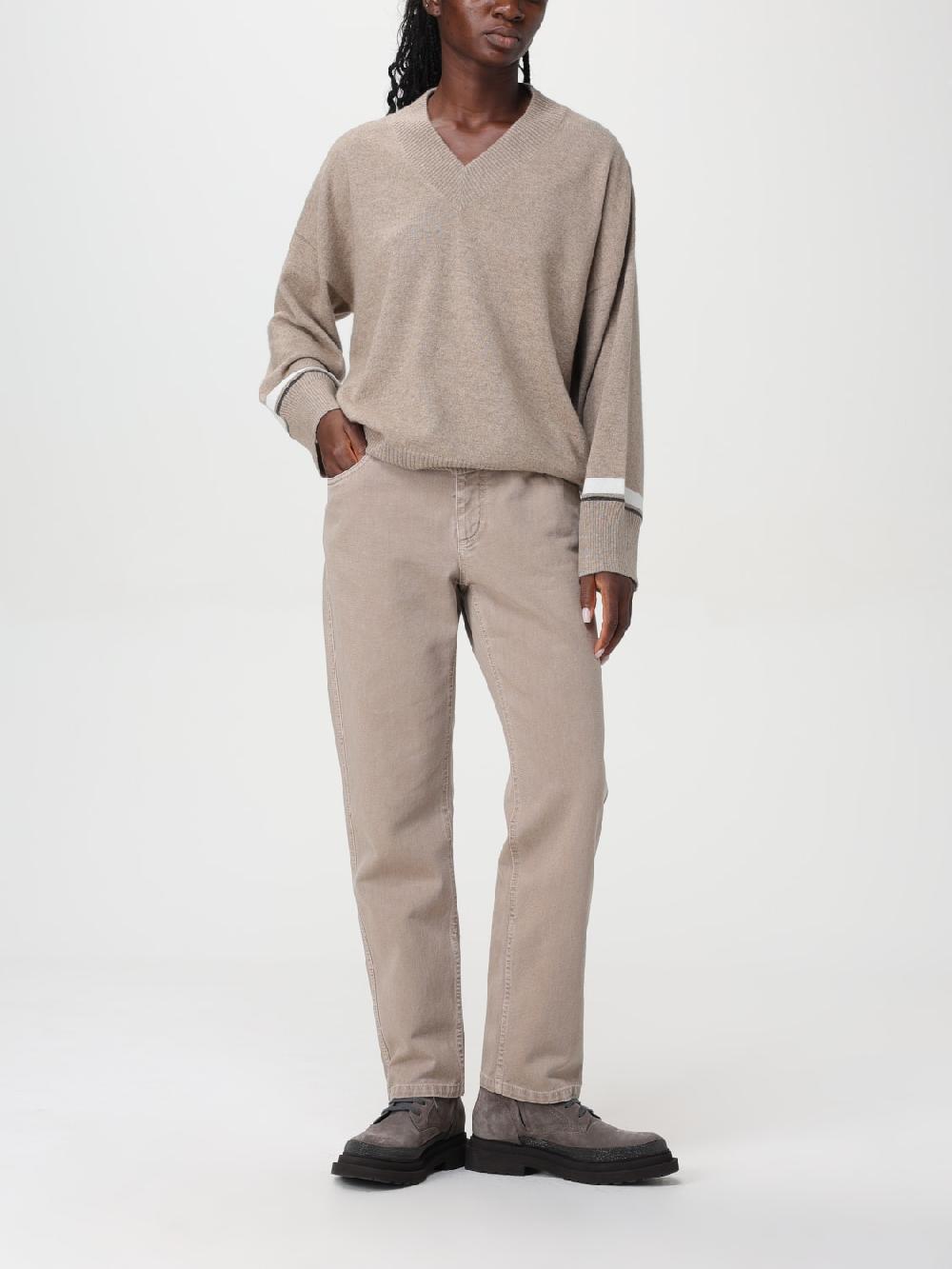 Giglio Maglia A V In Cashmere Brunello Cucinelli