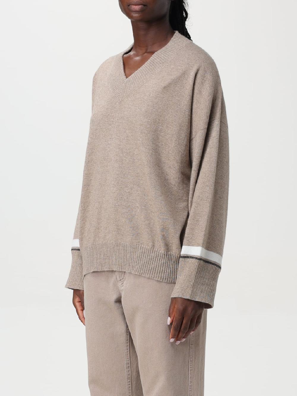 Giglio Maglia A V In Cashmere Brunello Cucinelli