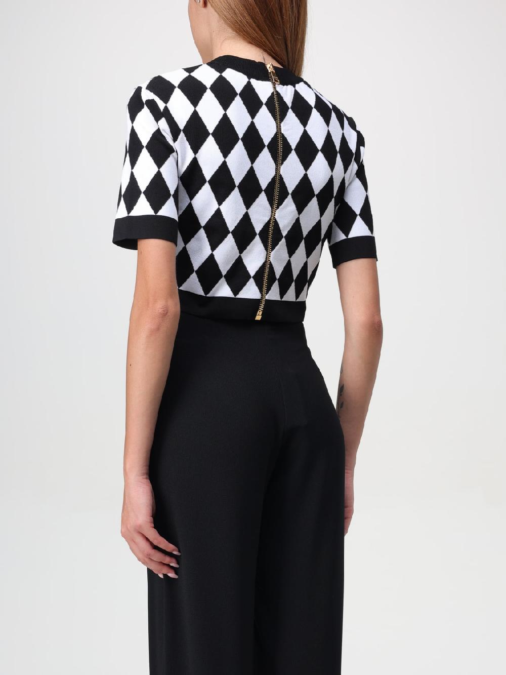 Giglio Maglia Balmain In Viscosa A Rombi