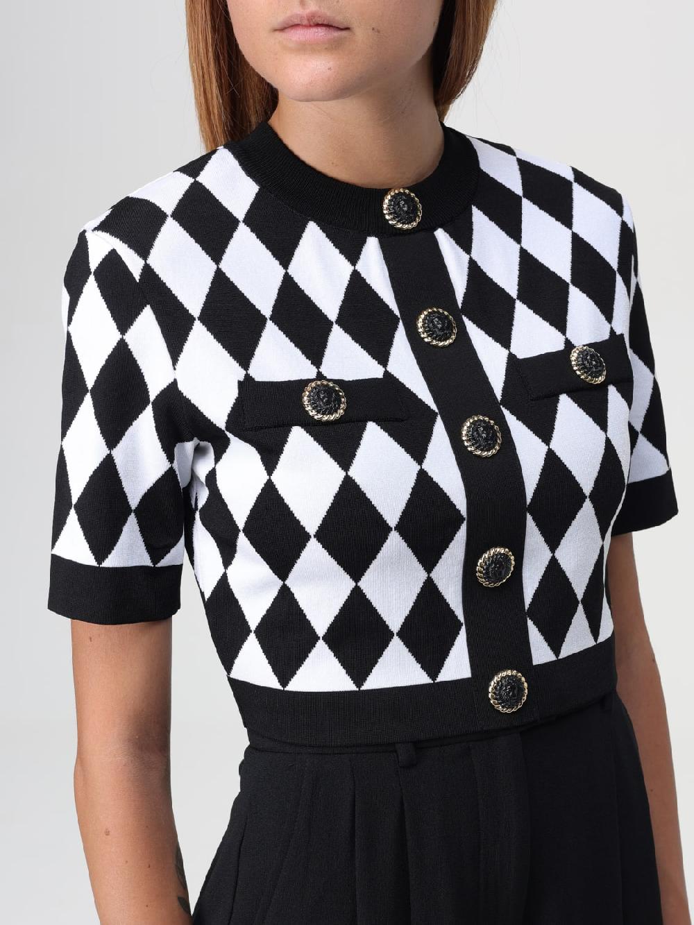 Giglio Maglia Balmain In Viscosa A Rombi
