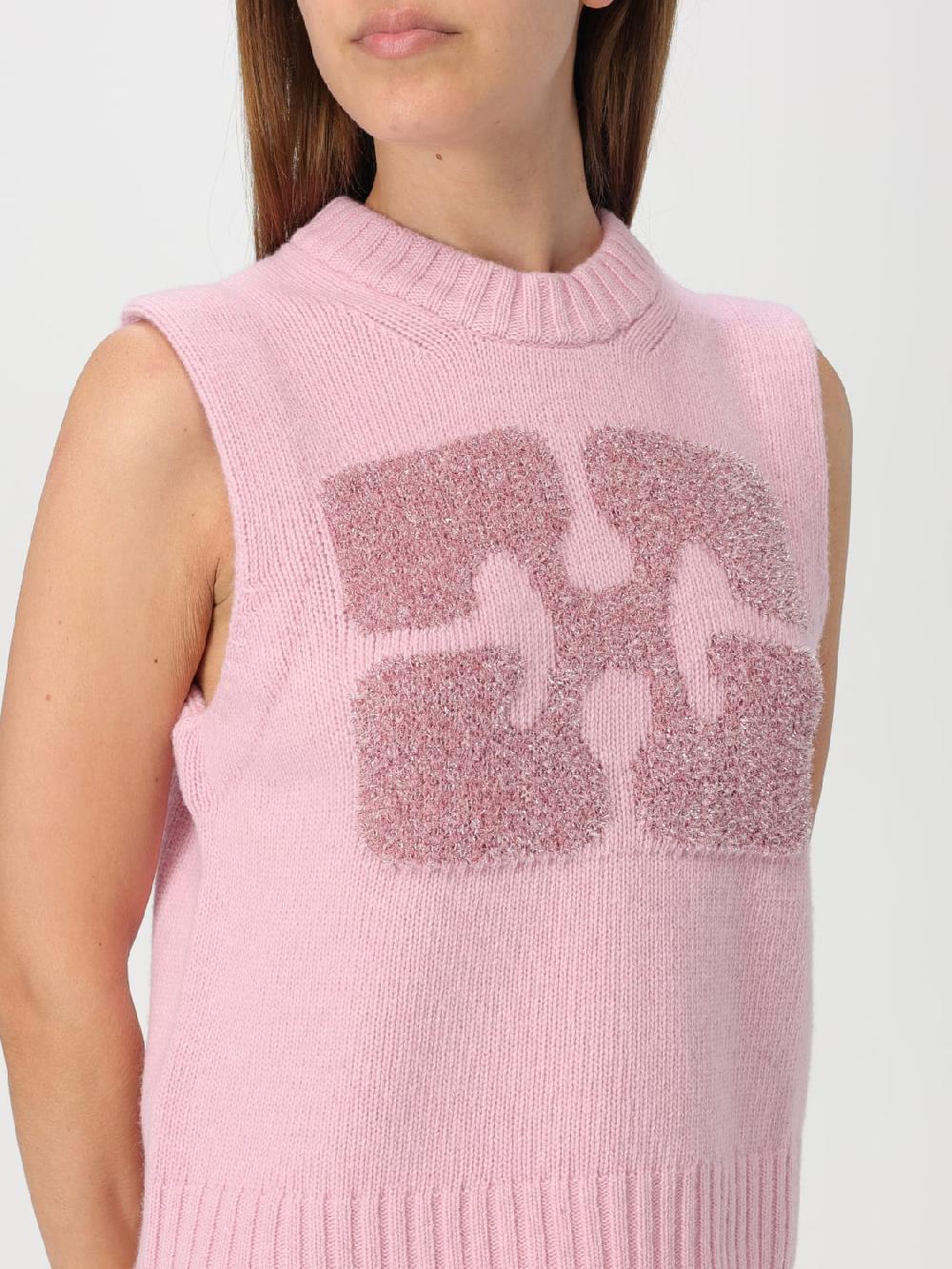 Giglio Maglia Con Logo Metallic Ganni