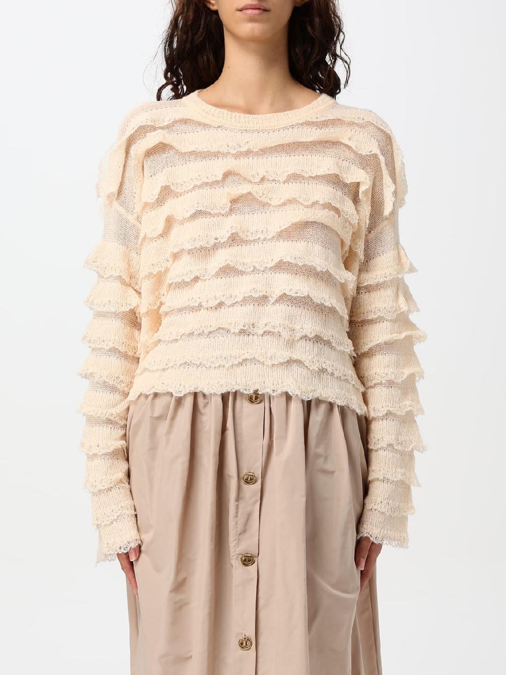 Giglio Maglia con rouches Twinset in misto lana