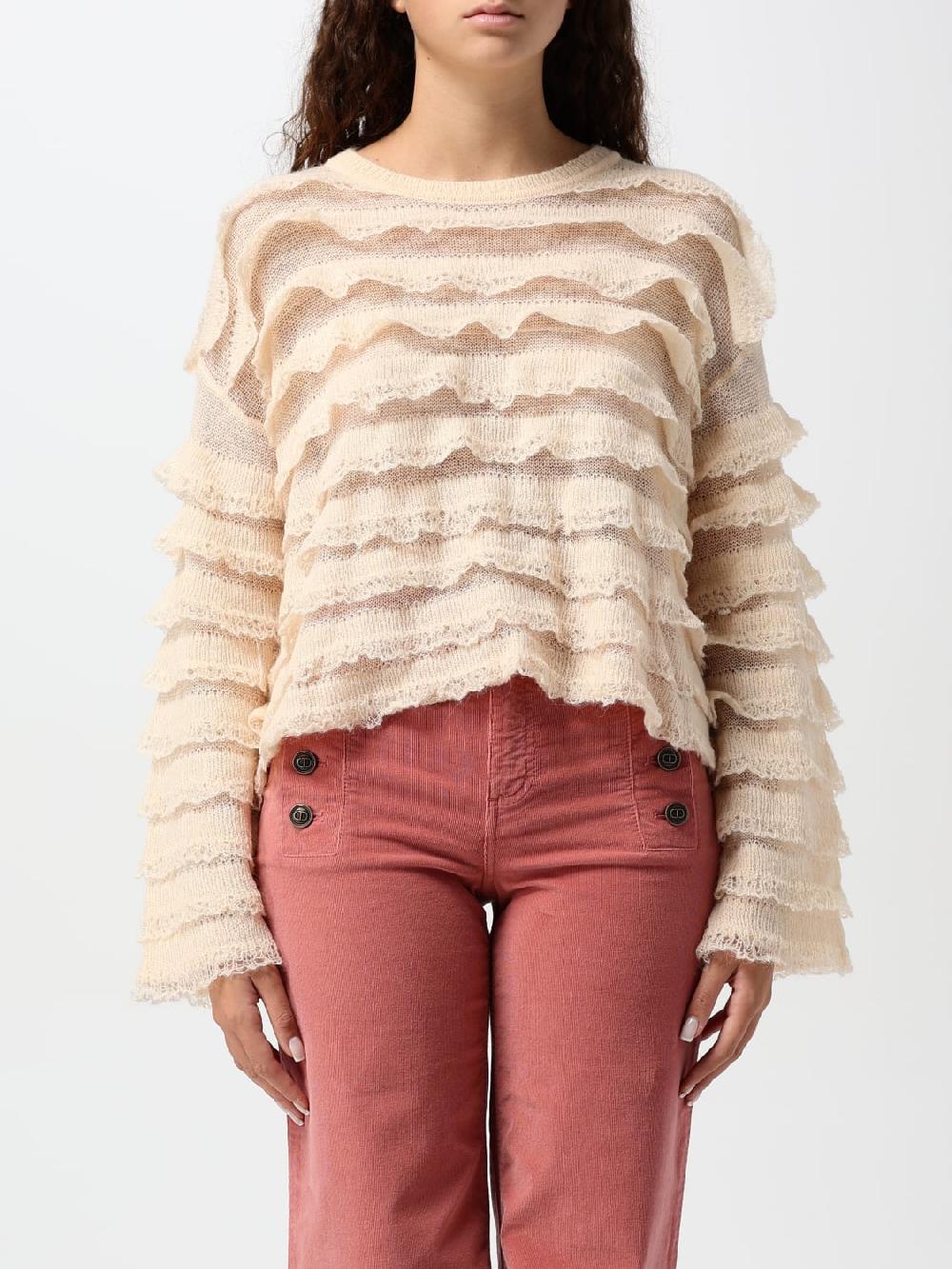 Giglio Maglia con rouches Twinset in misto lana