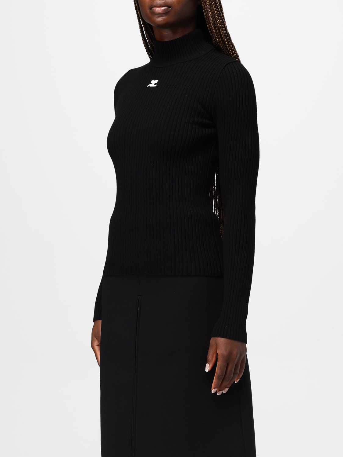 Giglio Maglia Courrèges In Viscosa A Coste Stretch